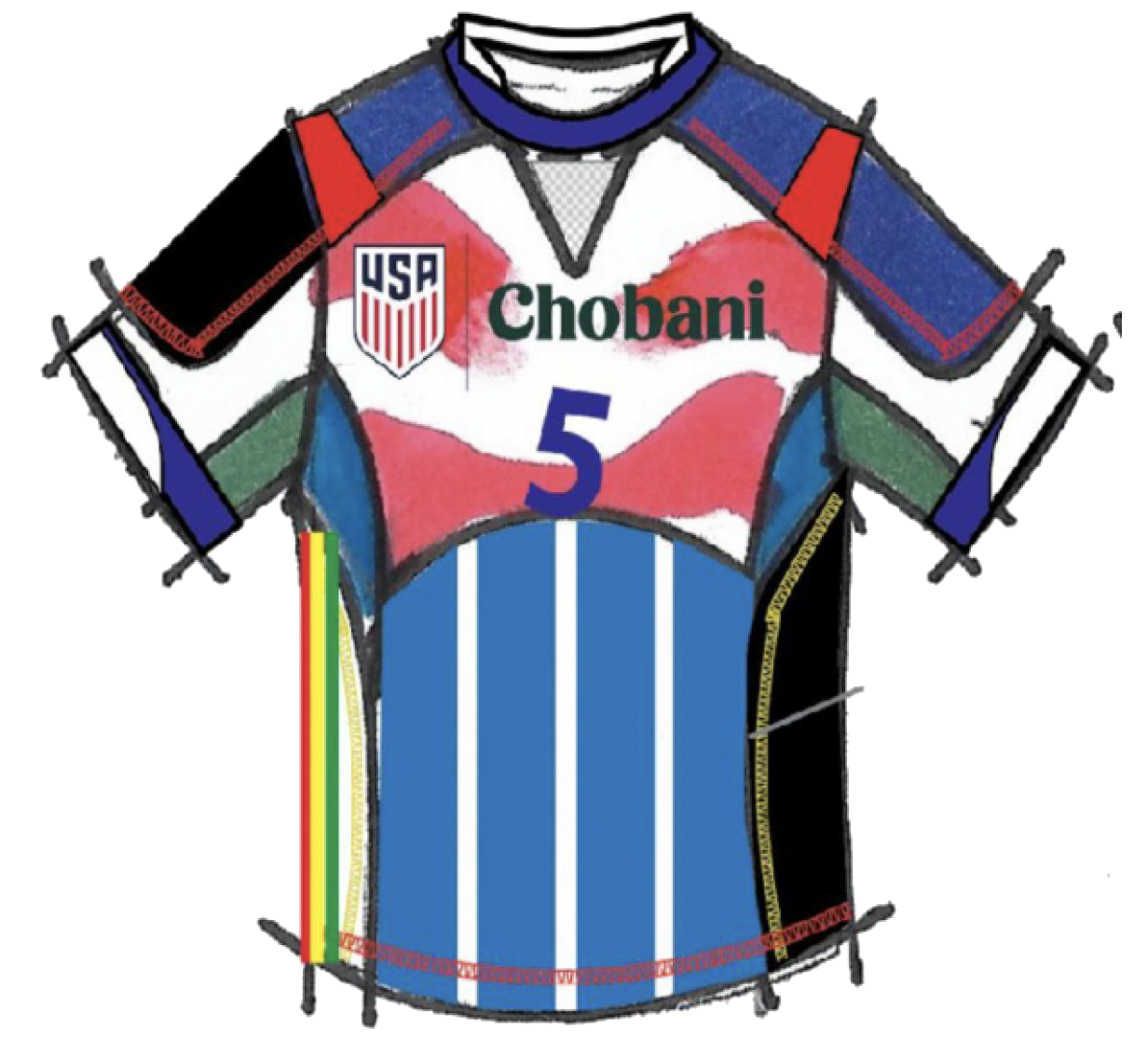 Chobani logo detail — Antonee Robinson jersey